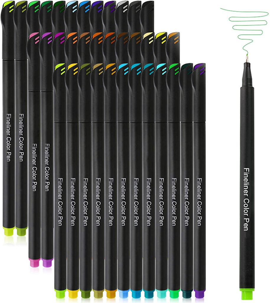 36 Pack Fineliner Color Pens Set- Fine Tip Drawing Pen for Writing Not –  New Genesis Online