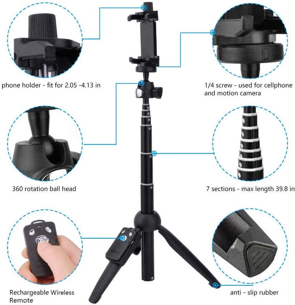 Selfie Stick Tripod Bluetooth, 40 Inch Flexible Stic – New Online