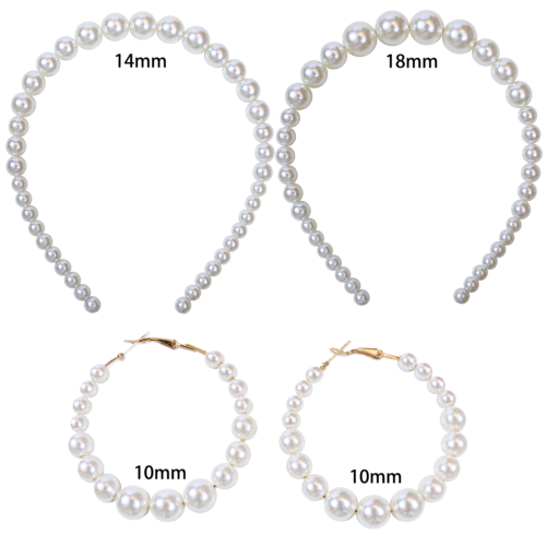 Pearl Headband & Pearl Hoop Dangle Earrings